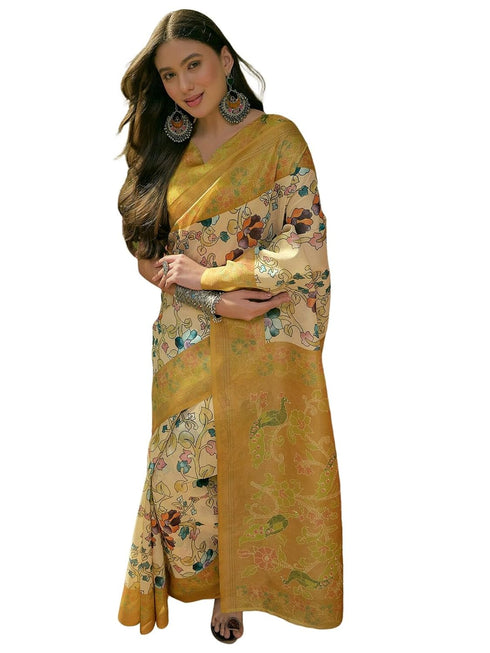 Vasthrlay Shimmer Printed Navy Navy Blue Saree