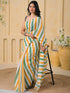 Vasthrlay Womens Printed Unstitched Peach Saree