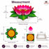 Digi Art's Complete Lotus Decoration Kit | 12 Inch Premium Printed MDF Lotus Base with 16 Petals & 4x4 Inch Stand | DIY Assembly | Reusable Pooja Decoration for Ganesh, Lakshmi, Kalash & Home Decor