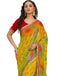 Vasthrlay Bandhani Embroidery Unstitched Yellow Saree