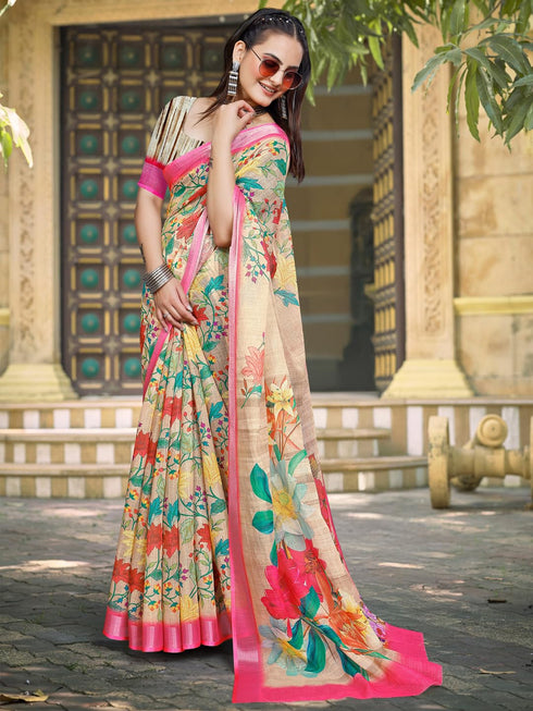 Vasthrlay Elephant Printed Unstitched Sai Ethnic Wear