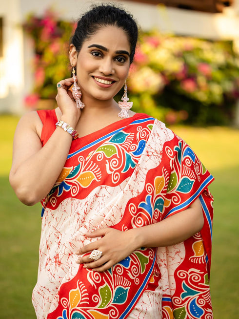 Vasthrlay Madhubani Printed Unstitched Hs Ethnic Wear