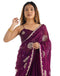 Vasthrlay Sequence Embroidery Unstitched Red Saree