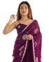 Vasthrlay Sequence Embroidery Unstitched Red Saree