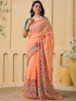 Vasthrlay Womens Printed Unstitched Peach Saree