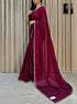 Vasthrlay Dailywear Maroon Georgette Stone Work Saree with Border | All-Over Stone Embellishments