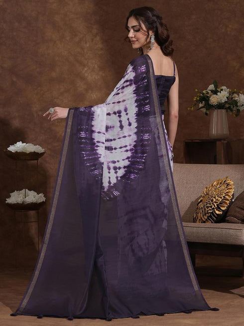 Vasthrlay Weaving Printed Unstitched Dusty Pink Saree