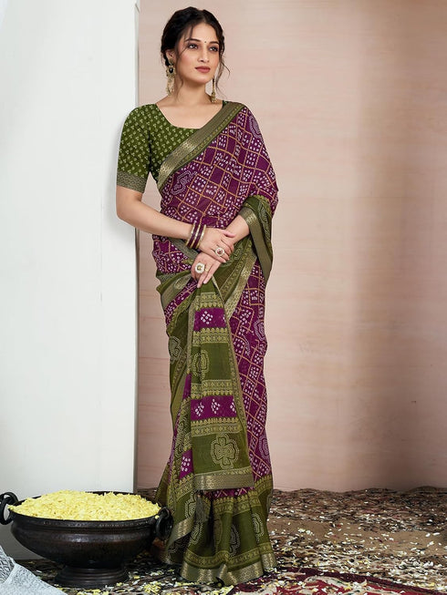 Vasthrlay Chiffon Bandhani Unstitched 4159s2944n Yellow