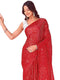 Vasthrlay Sequins Embroidery Red Saree