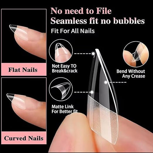 Bolt Bee soft gel tips Half Cover 600PCS Short Naill Tips