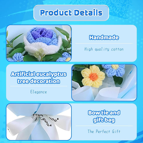 SQUISHCO Crochet Flower Bouquet