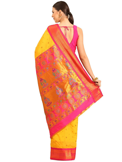 Vasthrlay Paithani Orange Saree