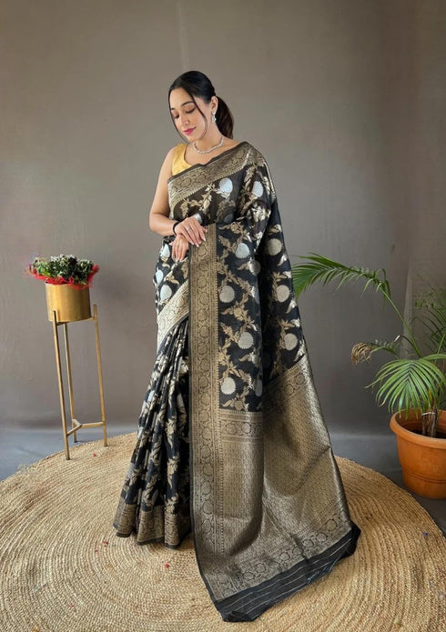 Vasthrlay Banarasi Unstitched Saree