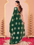 Vasthrlay Vichitra Printed Unstitched Rani Pink Saree