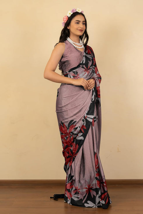 Vasthrlay Fashion Chiffon Rhinstone Embellished Ethnic Wear