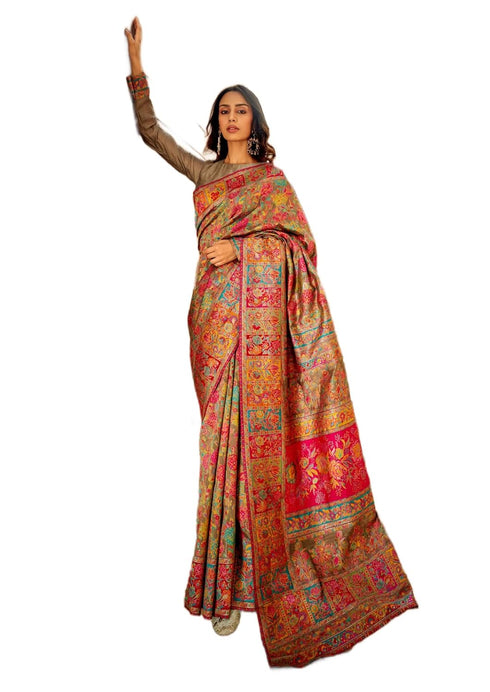 Vasthrlay Women's Kasamiri Designer Unstitched Saree