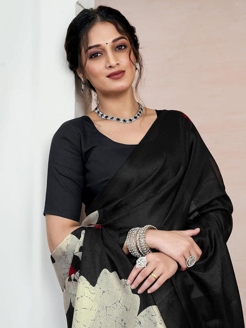 Vasthrlay Bhagalpuri Printed Unstitched 4160s232n Black3