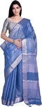 Vasthrlay Attractive Handloom Bhagalpuri Metallic Silver Green