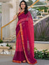 Vasthrlay Georgette Bandhani Pink Saree With Unstitched Blouse Piece