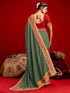Vasthrlay Vichitra Embroidery Unstitched Red Saree