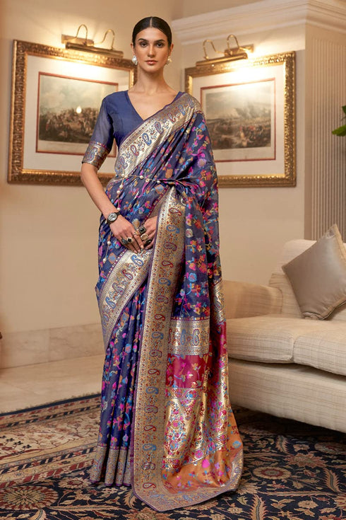 Vasthrlay Kanjivaram Handloom Kashmiri Ethnic Wear
