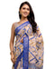 Vasthrlay Womens Printed Unstitched Cream Saree