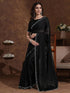 Vasthrlay Chiffon Scalloped Coffee Saree
