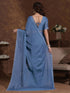 Vasthrlay Chiffon Scalloped Brown Saree