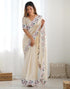Vasthrlay Sequence Embroidery Unstitched Red Saree