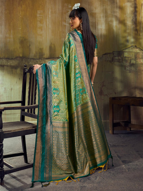 Vasthrlay Striped Tassels Unstitched Designer Ethnic Wear