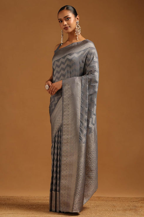 Vasthrlay Orange Georgette Woven