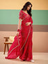 Vasthrlay Chiffon Maroon Saree