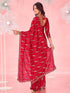 Vasthrlay Scalloped Maroon Saree