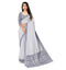 Vasthrlay Cotton Blue White Saree