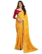 Vasthrlay Chiffon Bandhani Unstitched Yellow Saree