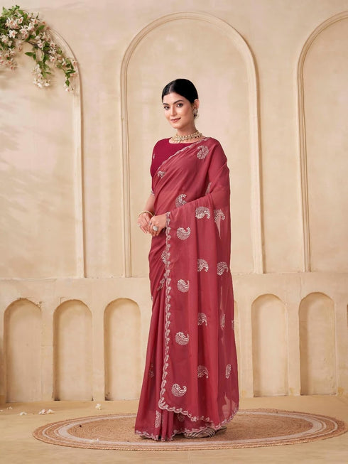 Vasthrlay Georgette Embroidery Unstitched