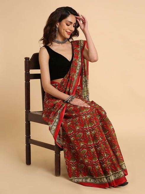Vasthrlay Lightweight Breathable Traditional Printed Saree