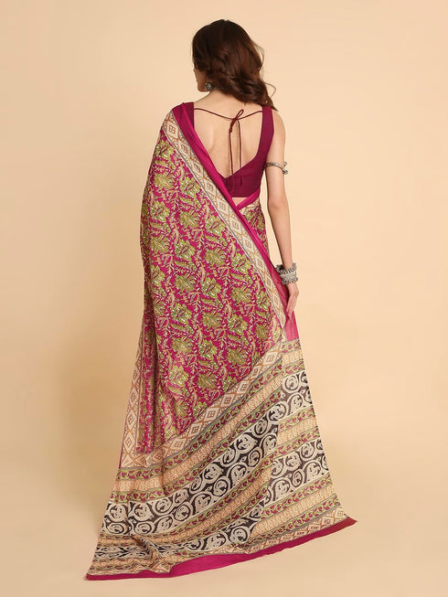 Vasthrlay Lightweight Breathable Traditional Printed Saree