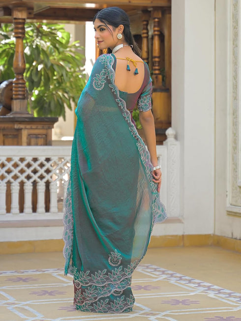 Vasthrlay Shimmer Chiffon Lavender Saree