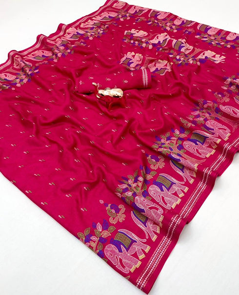 Vasthrlay Kalamkari Elephant Contrast