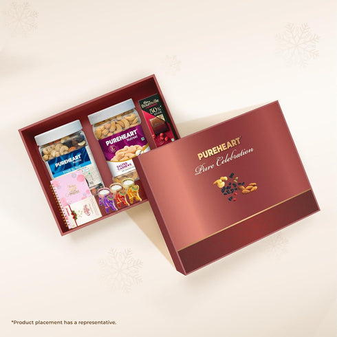 PUREHEART Christmas & New Year Celebration Gift Hamper | Premium Gift Box with Fruit & Nut Nutmix