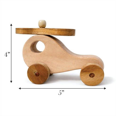 Wooden Helicopter Toy for Kids | Natural Neem Wood Toy
