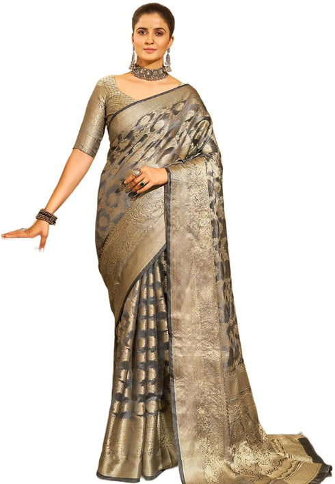 Vasthrlay Organza Patola Leriya Unstitched Saree