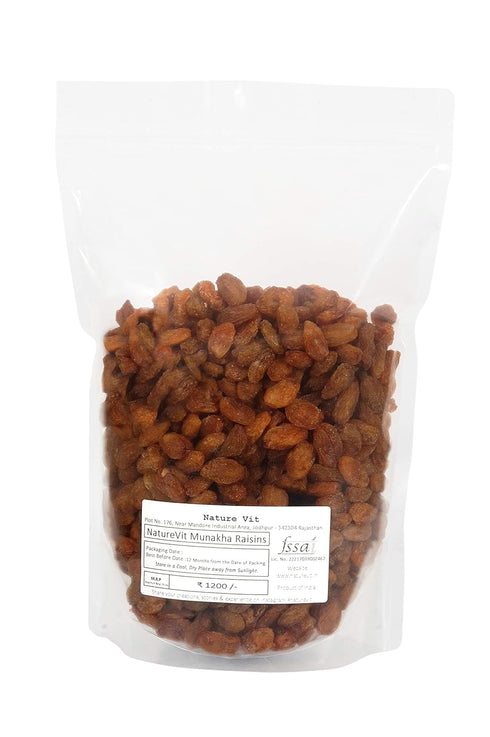 NatureVit Munakka Raisins King Size| Seeded| Premium Dry Fruits