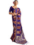 Vasthrlay Vasthrlaywomensbluesatinethnicmotifprinttasselsandlatkanssareewithunstitchedblousepiece Sareeforwoman Designersareeforwomen Rj Ethnic Wear
