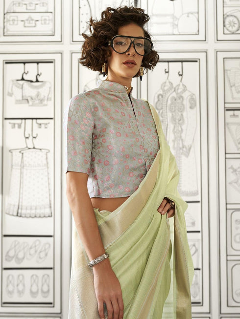 Vasthrlay Unstitched Multicolor Comfortable Friendly Saree