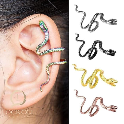 Snake Ear Cuff Stud Earring Punk Retro Climber Ear Cuff