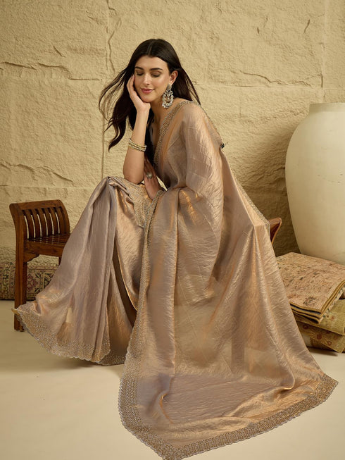 Vasthrlay Metallic Unstitched Designer Rt Ethnic Wear
