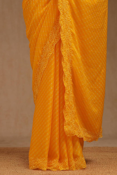 Vasthrlay Yellow Georgette Leheriya