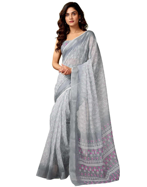 Vasthrlay Womens Cotton Printed Yellow Saree
